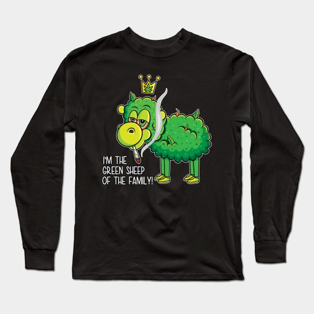The Green Sheep Long Sleeve T-Shirt by MightyShroom